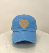 Heart Patch Lt Blue Hat